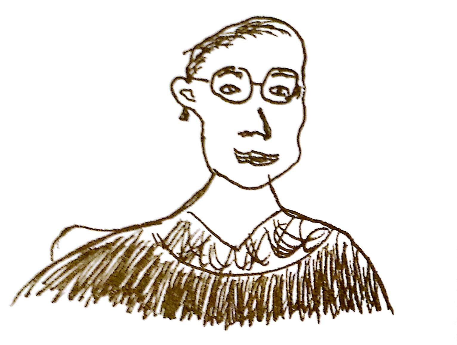 sketch of Ruth Bader Ginsburg