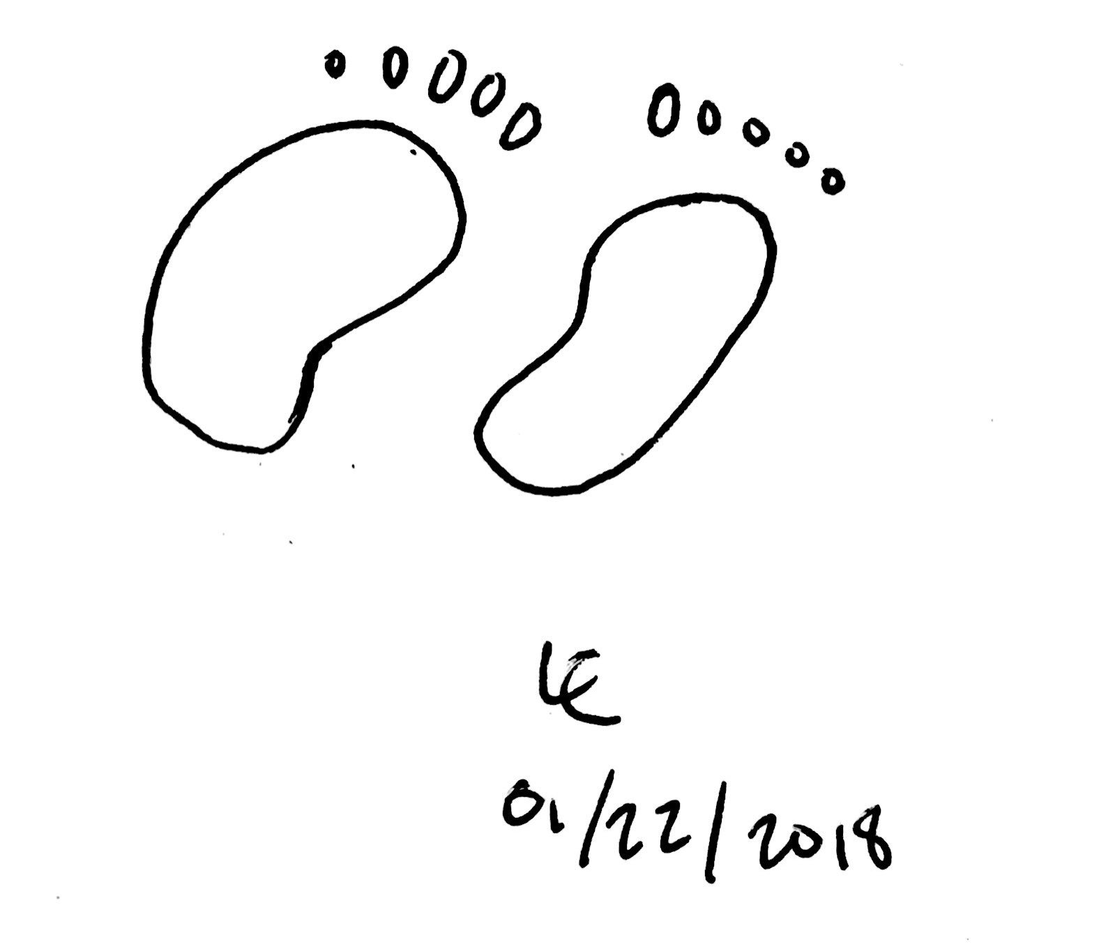 sketch of two footprints