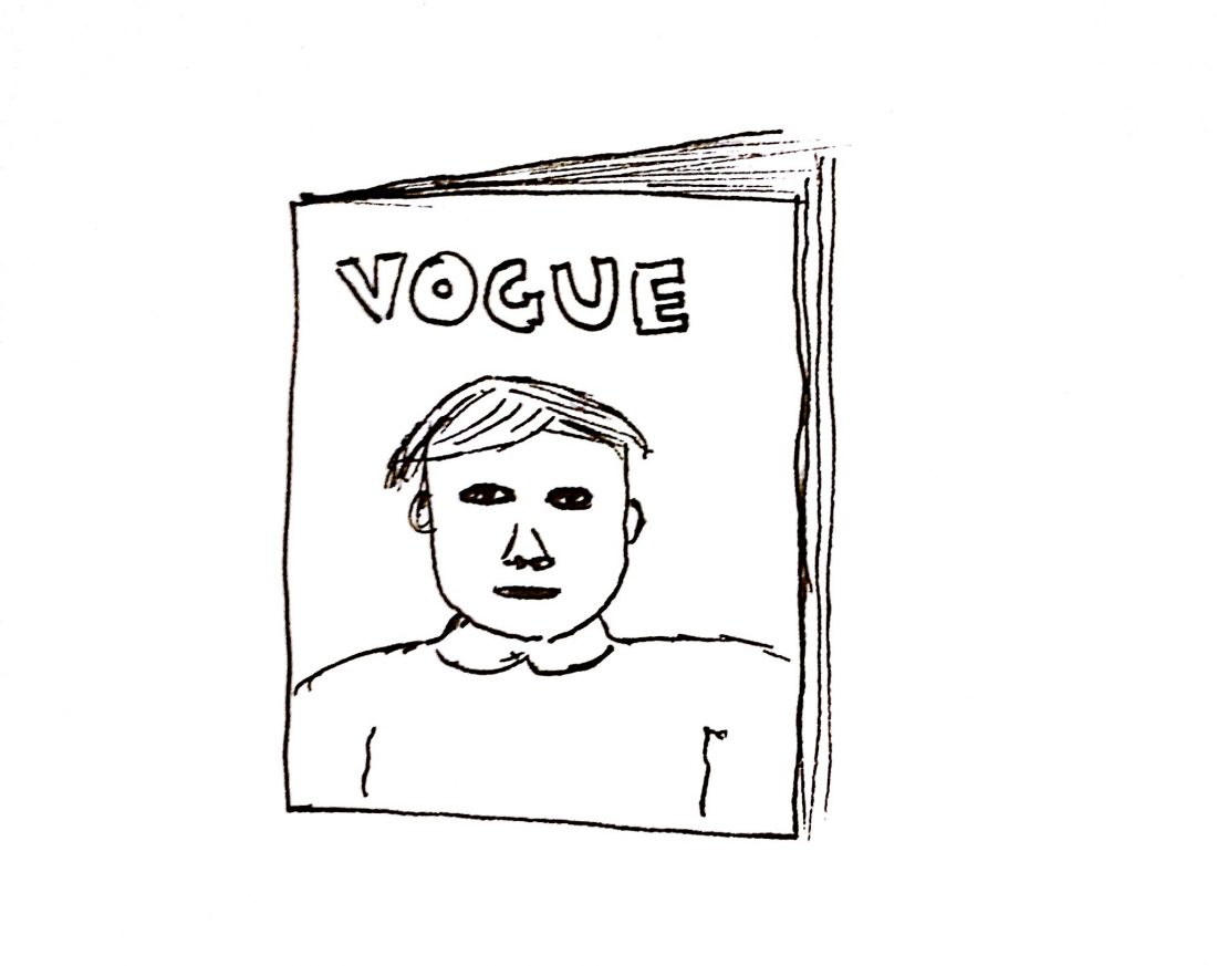 sketch of Vogue magazine cover